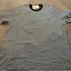 Men's Black and White Striped Shirt
